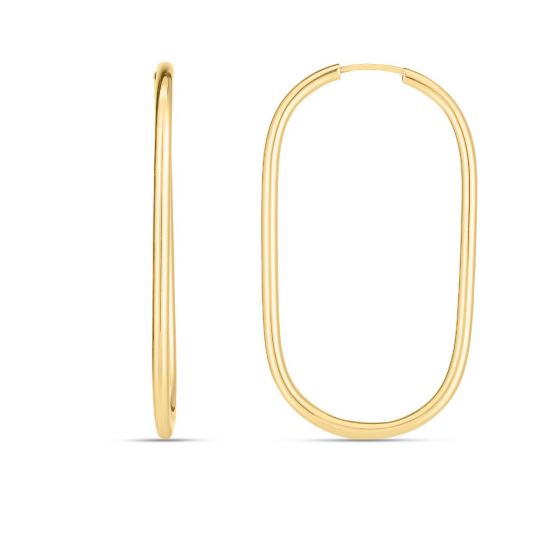 14K Endless Large Paperclip Hoops