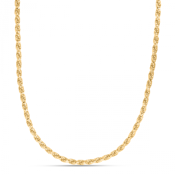 14K Plated Royal Rope Chain Necklace, 4.4mm