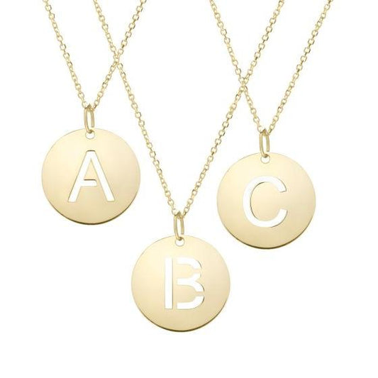 14k Yellow Gold Initial Pendant Necklace