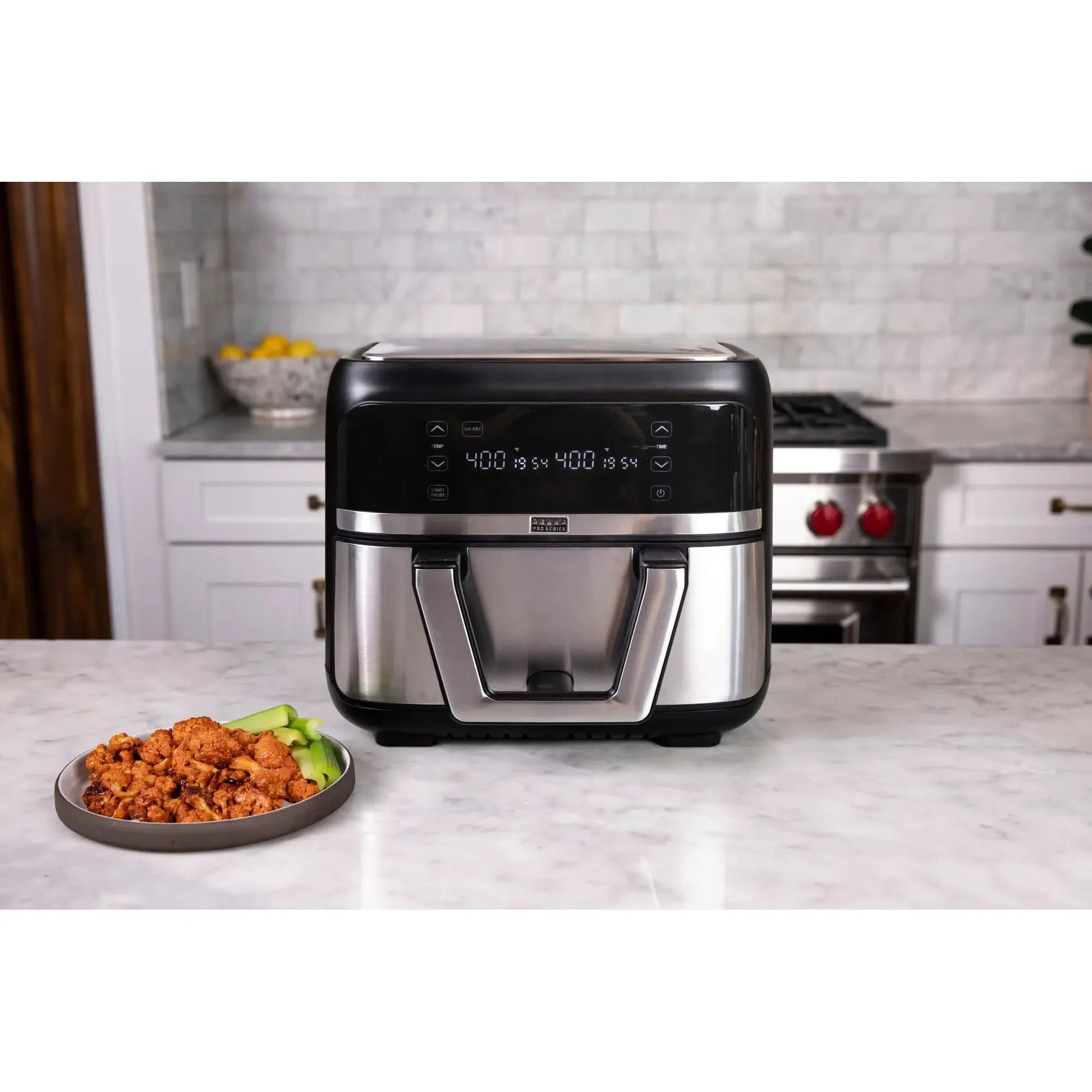 Bella PRO 9 Quart Digital Air Fryer with Dual Flex Basket, Stainless Steel