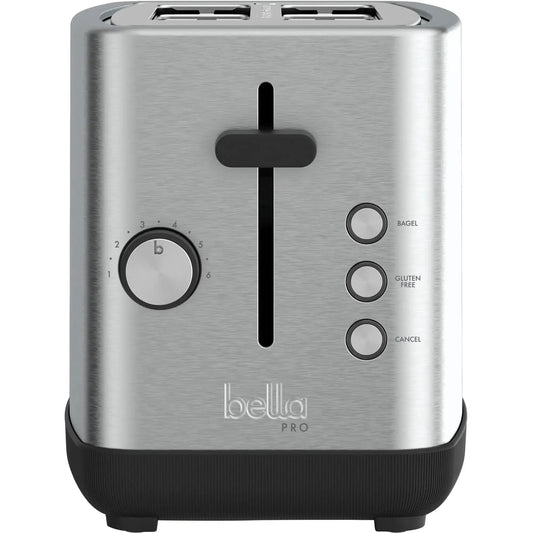 Bella Pro 2 Slice Toaster with Extra Wide Slots, Stainless Steel