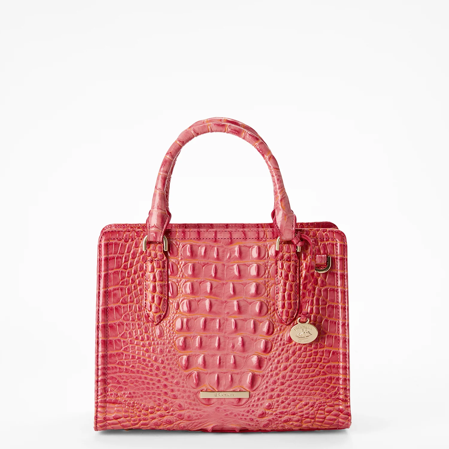 Brahmin Melbourne Collection Cami Satchel, Coral Snapdragon