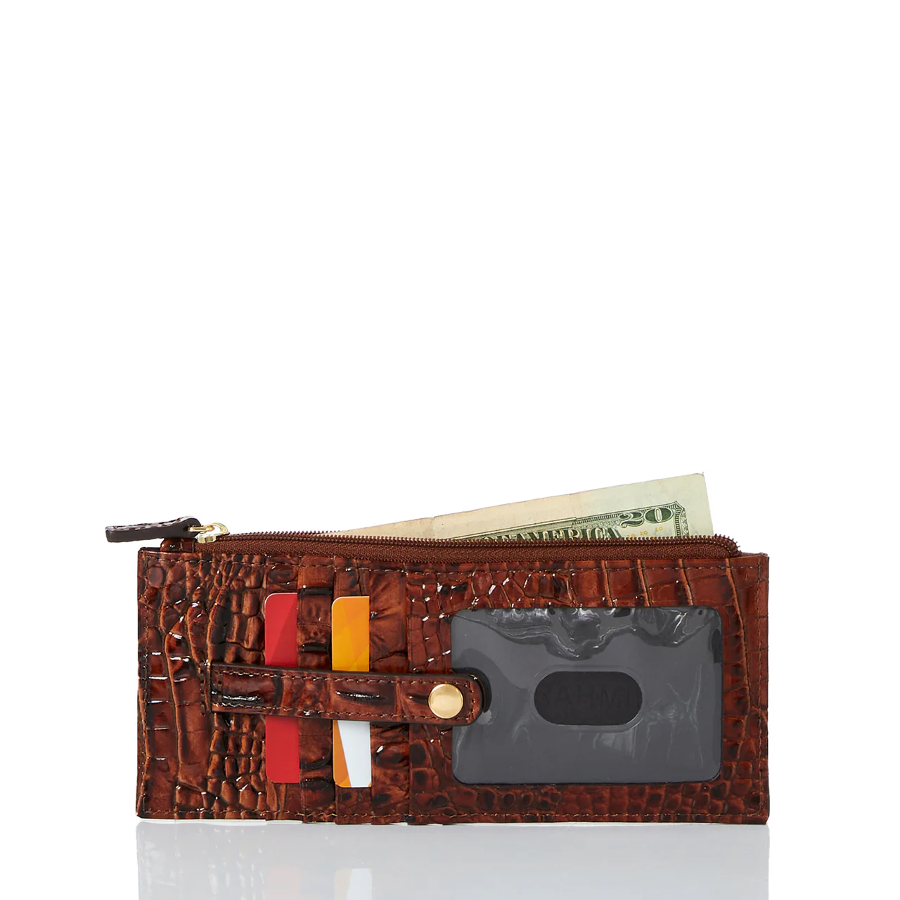 Brahmin Melbourne Collection Credit Card Wallet, Pecan