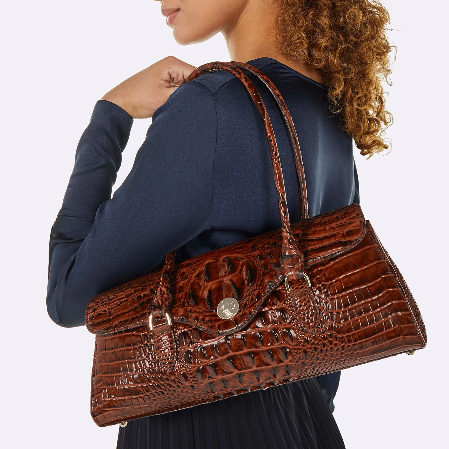 Brahmin Melbourne Collection Dayan Satchel, Coral Snapdragon