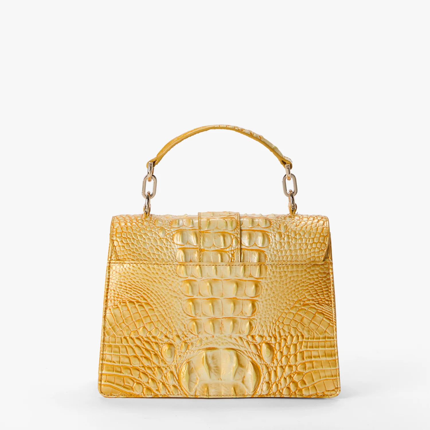 Brahmin Melbourne Collection Small Hallie Satchel, Lemon Drop