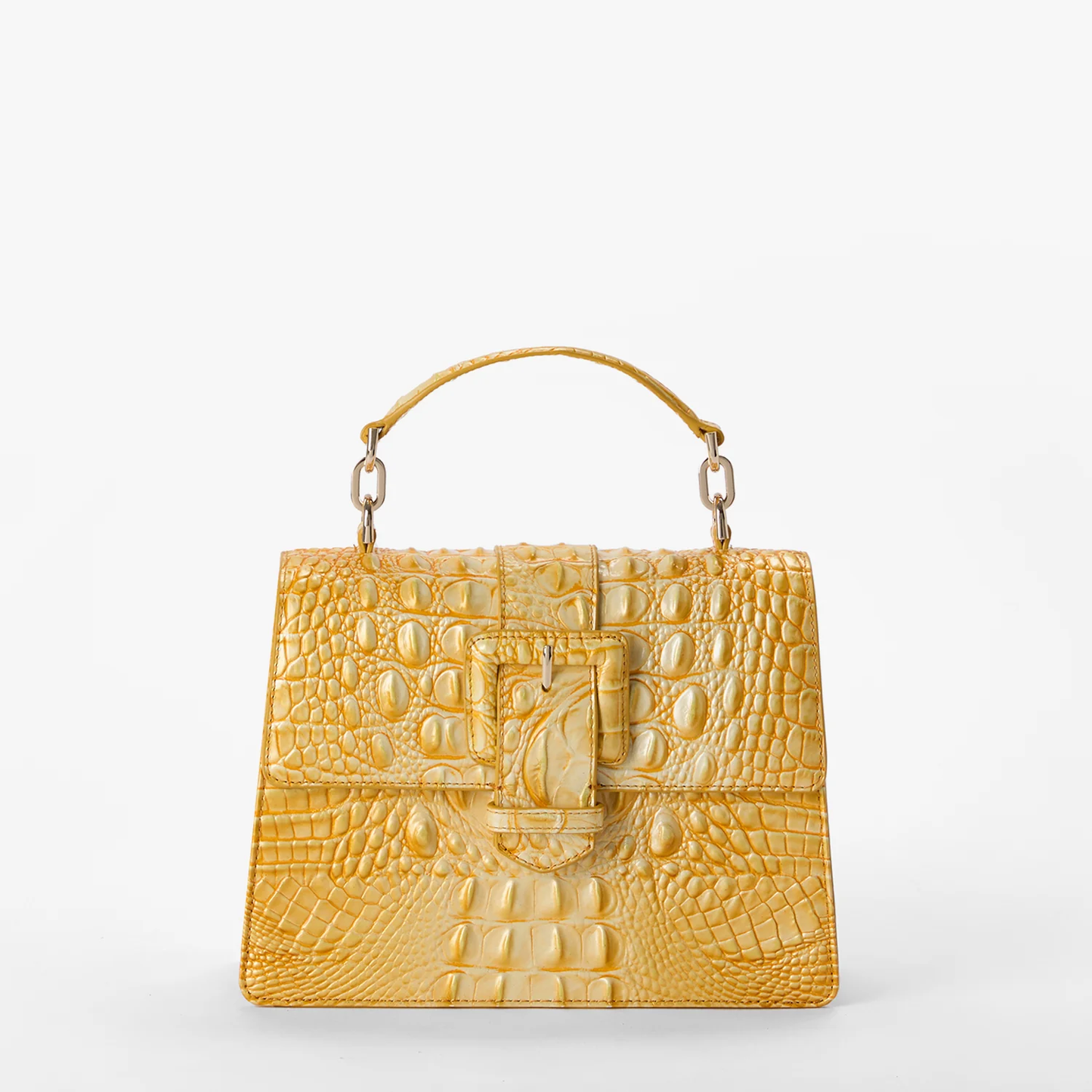 Brahmin Melbourne Collection Small Hallie Satchel, Lemon Drop