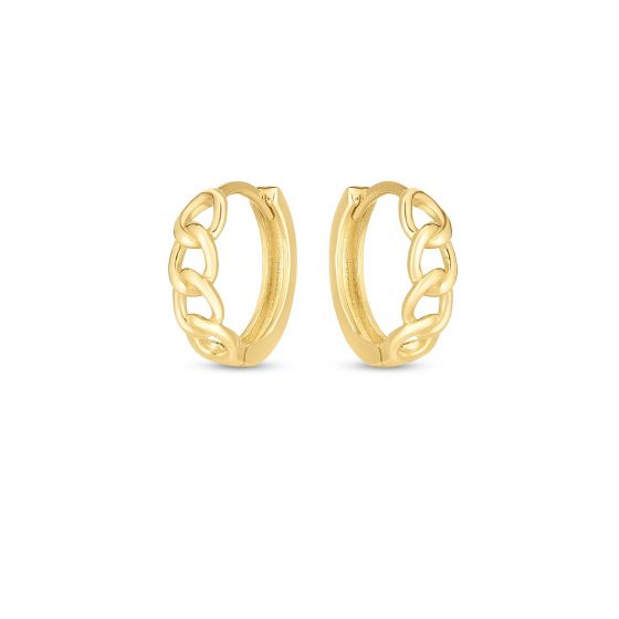 Curb Huggie Hoop Earrings