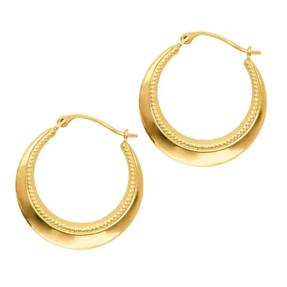 Gold Bead Detail Hoop Earrings