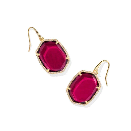 Kendra Scott Daphne Pave Drop Earrings, Berry Mica