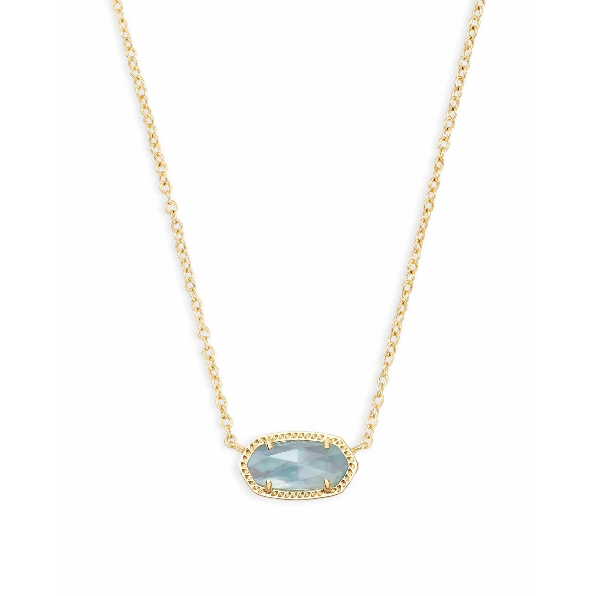 Kendra Scott Elisa Gold Pendant Necklace, Light Blue Illusion