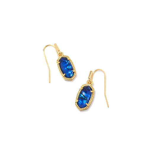 Kendra Scott Lee Drop Gold Earrings, Navy Abalone