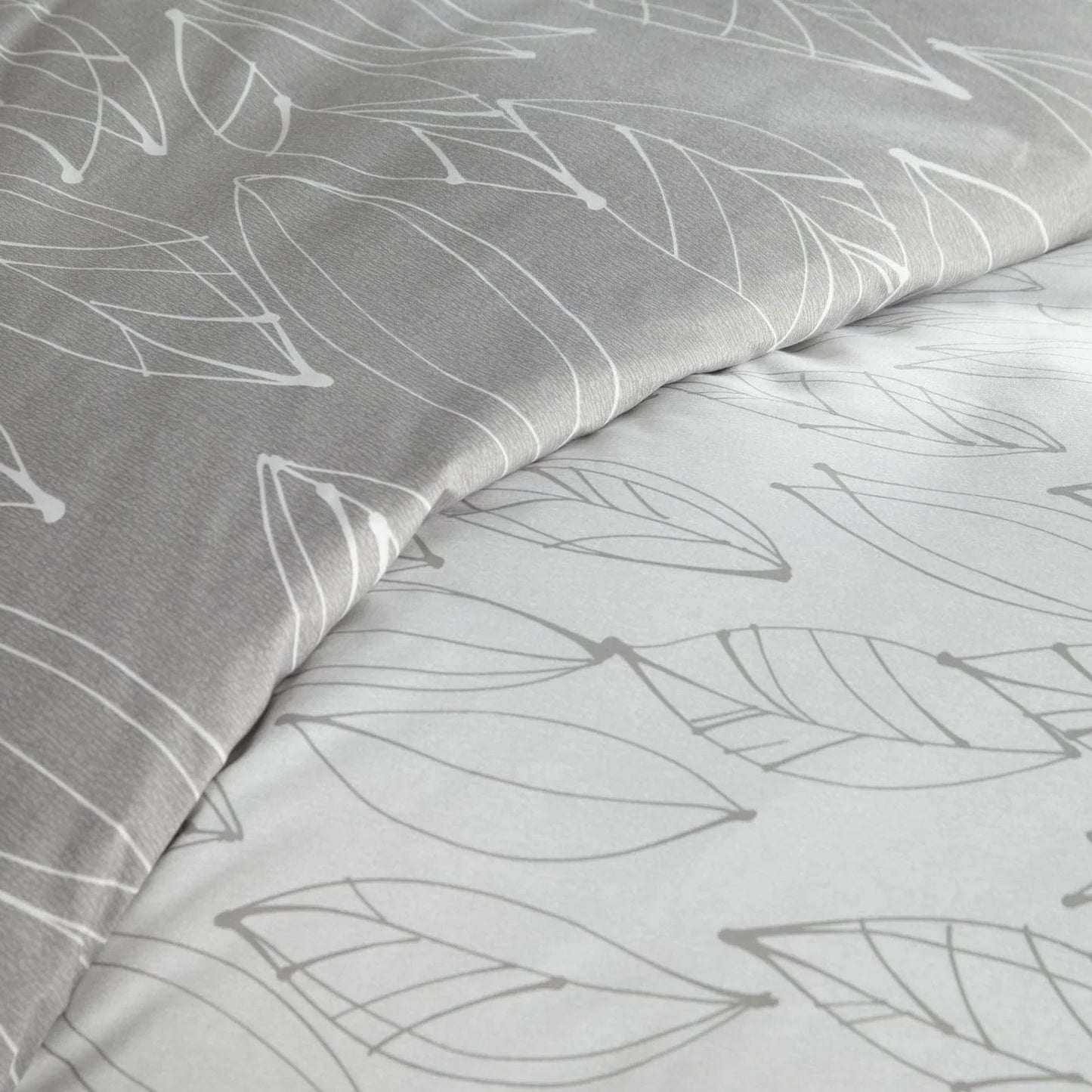 Botanical Reversible Comforter Set, Grey