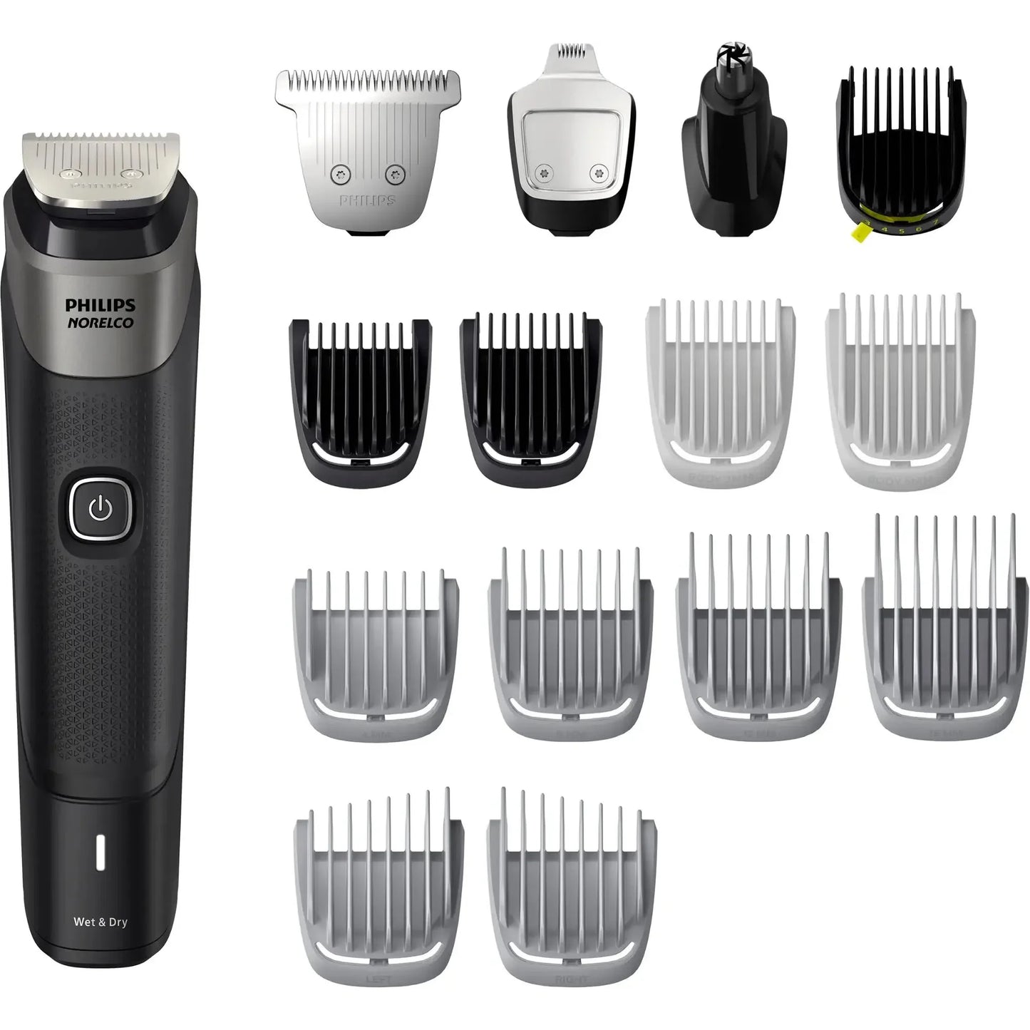 Philip Norelco Multigroom Series 5000 18 Piece Men's Grooming Kit, Silver