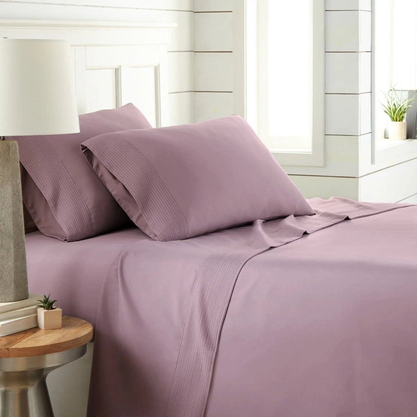 Pintuck Luxe Microfiber 6 Piece Sheet Set, Lavender