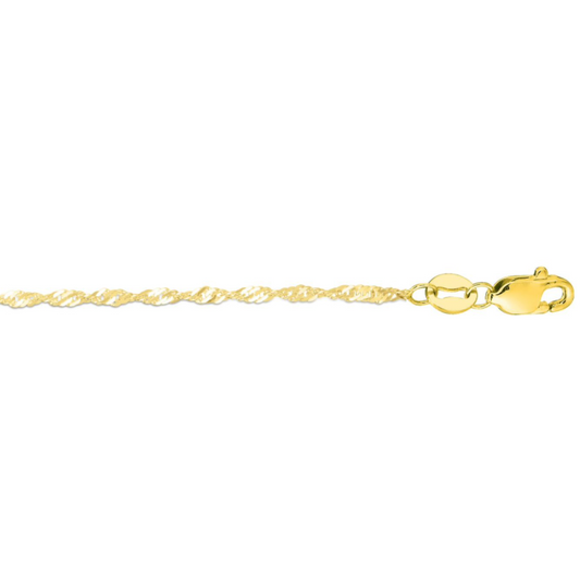 14K Singapore Chain, 1.3mm