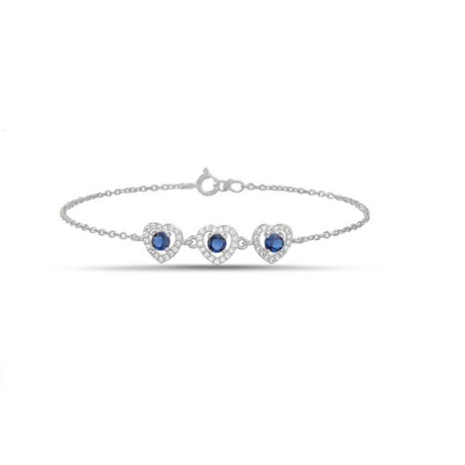 Sterling Silver Heart Charm Bracelet