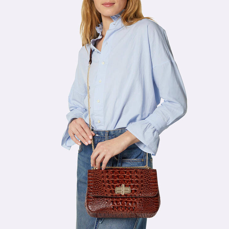 Brahmin Peoria Collection Rosalie Crossbody, Cognac