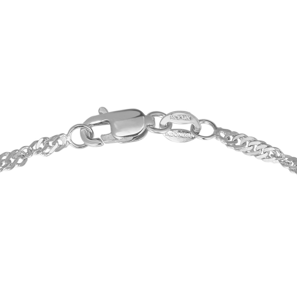 White 14K Singapore Chain, 1.3mm