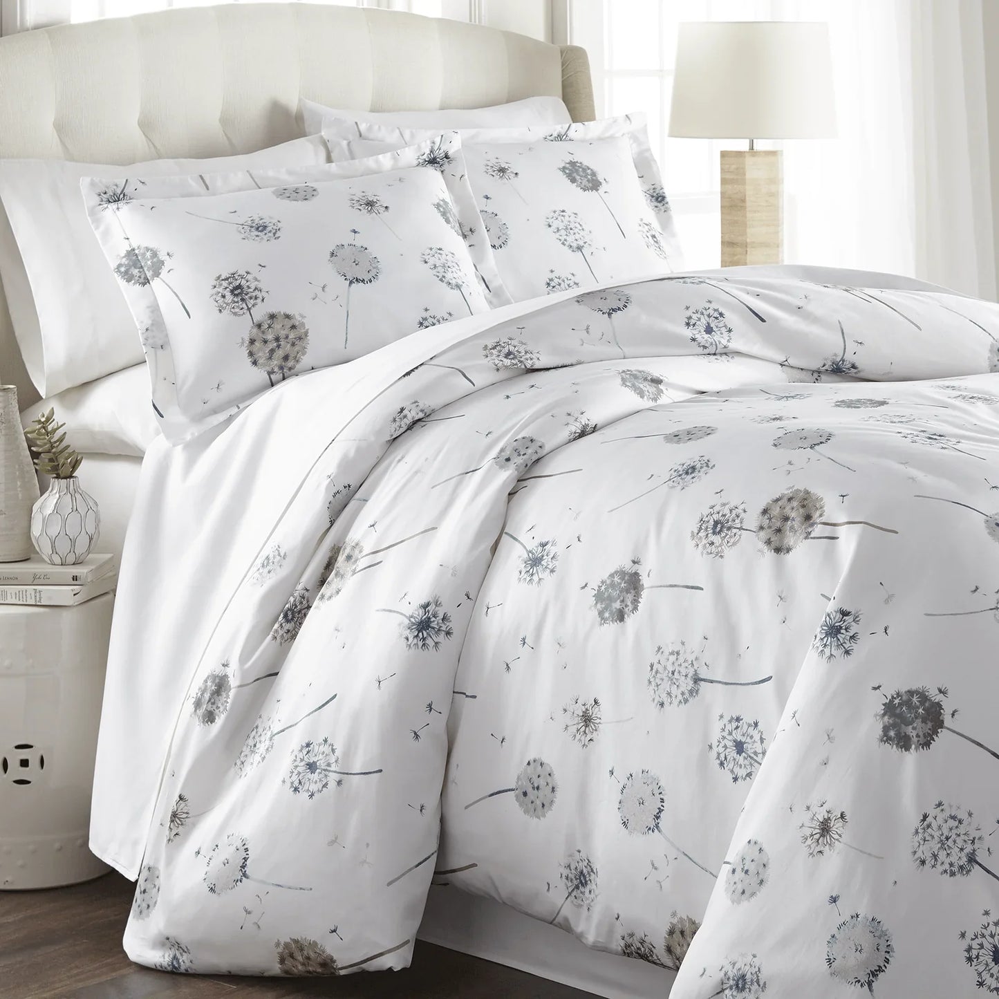 Dreamy Dandelion Duvet Cover Set, White