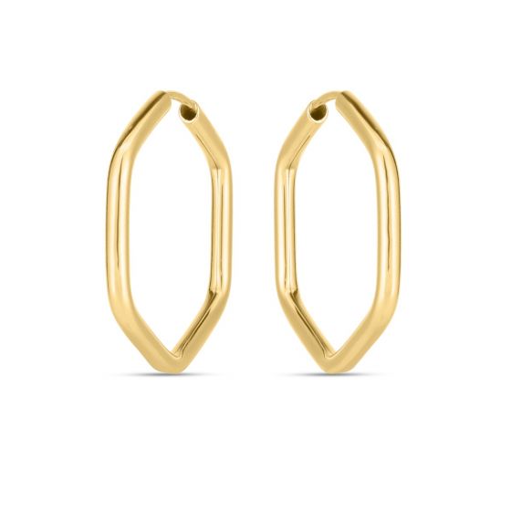 14K Endless Hexagon Hoops