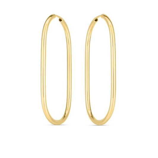 14K Endless Large Paperclip Hoops