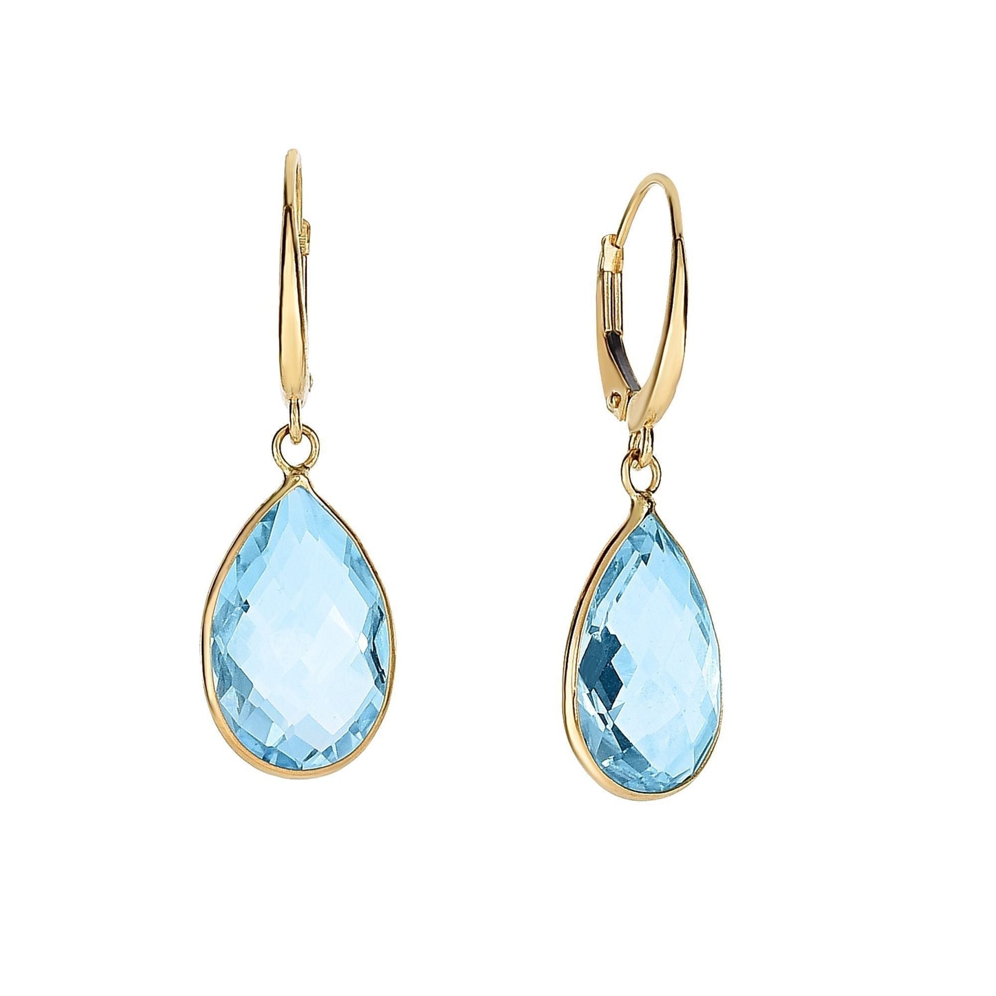 14K Blue Topaz Earrings