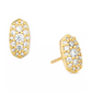 Kendra Scott Grayson White Crystal Stud Earrings, Gold