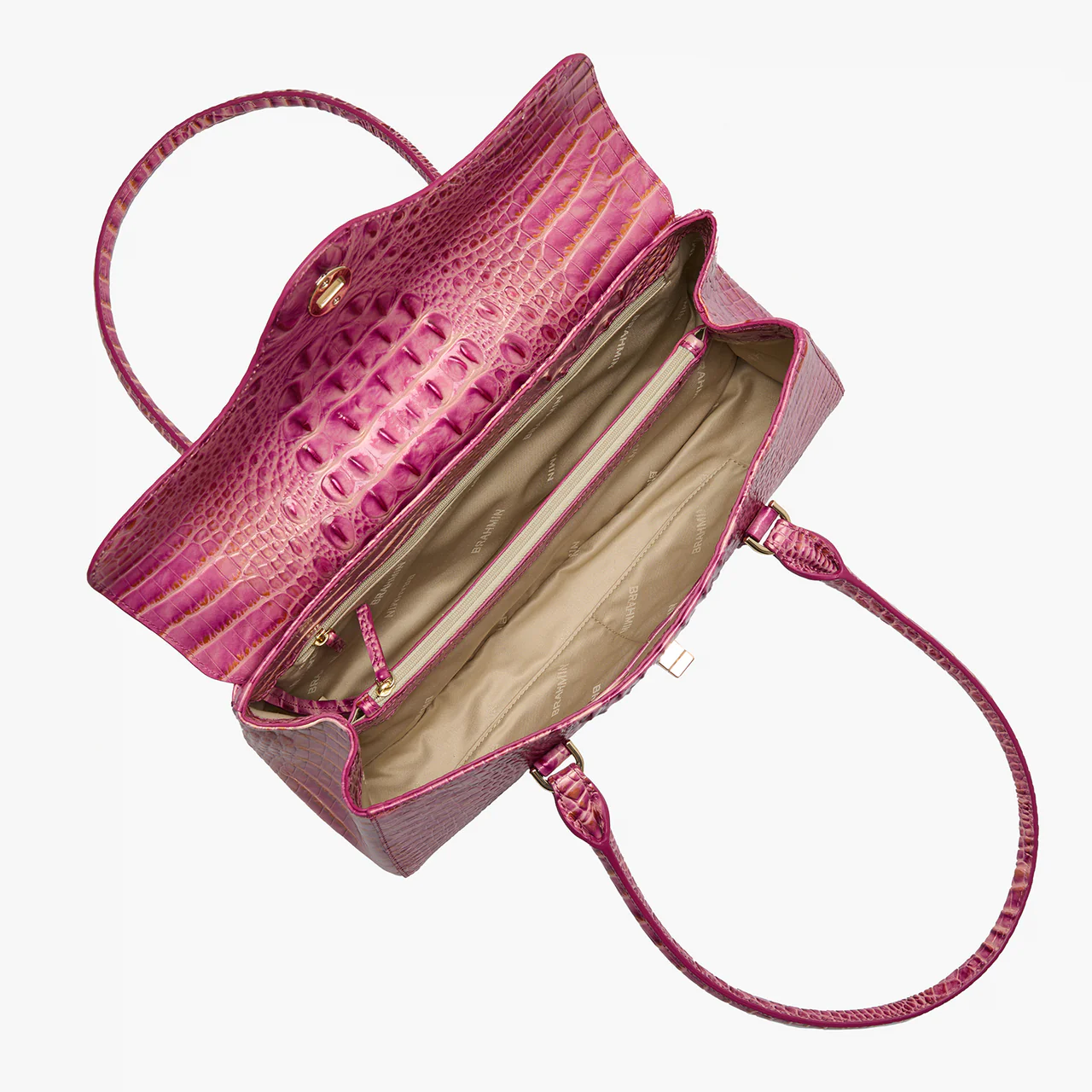 Brahmin Melbourne Collection Dayan Satchel, Rouge Blush