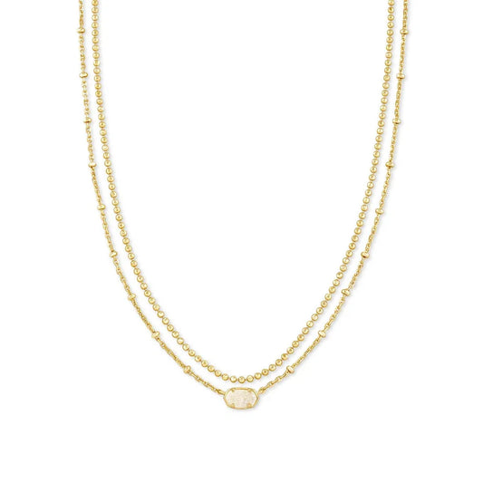 Kendra Scott Emilie Iridescent Drusy Multistrand Necklace, Gold