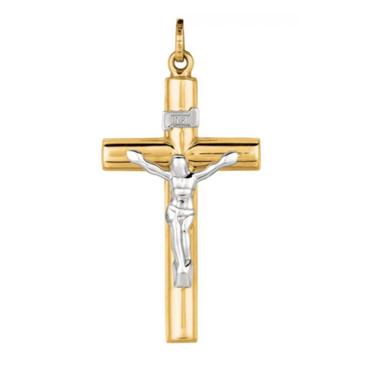 14K Domed Crucifix