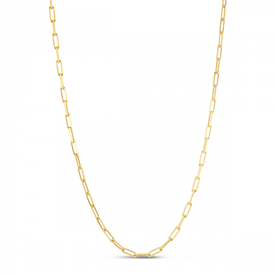 14K Plated Paperclip Chain Necklace, 1.8mm