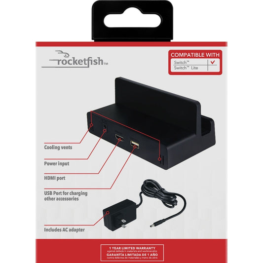 Rocketfish TV Dock kit for Ninetendo Switch & Switch OLED, Black