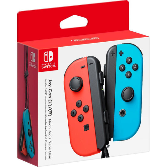 Nintendo Joy Con L/R Wireless Controllers for Switch, Neon Red/ Neon Blue