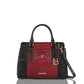 Brahmin Melbourne Collection Small Finley Satchel, Vintage Red Stanza