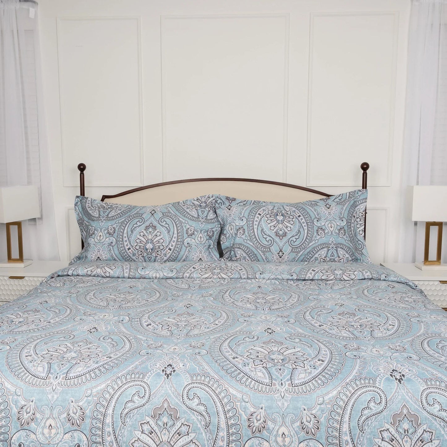 Royal Paisley Comforter Set, Aqua